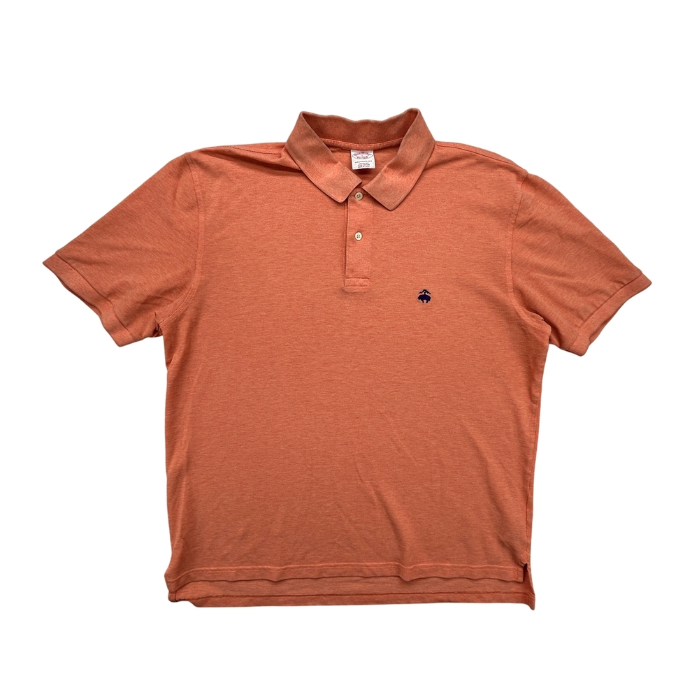 Brooks Brothers Polo Shirt Mens Large Performance Original Fit Orange Casual